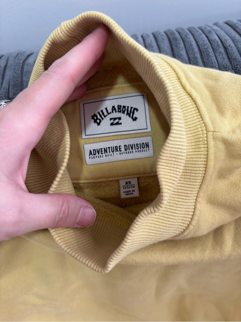 Billabong womens Adventure Division Yellow Crewneck Sweater